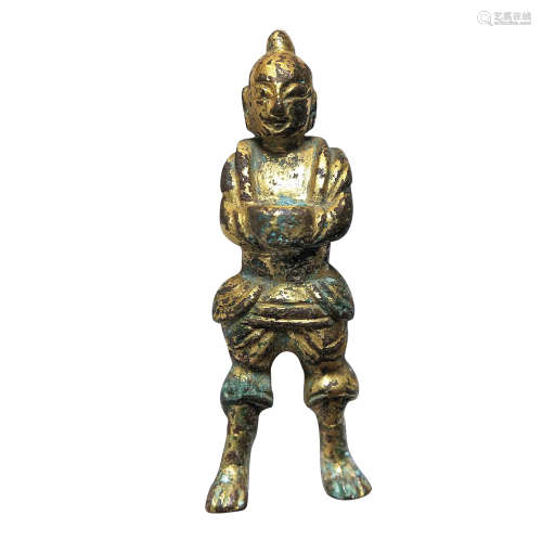 元 銅鎏金人物像
