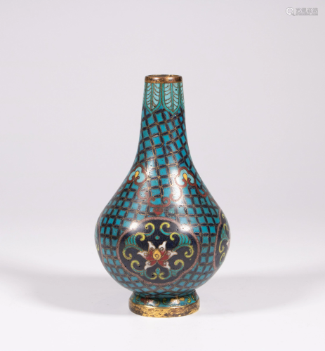 A floral decorated cloisonnÃ© enamelled bronze vase