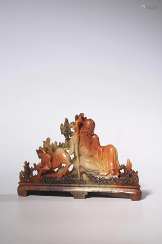 A Chinese carved Shoushan Furong stone scholar's brush