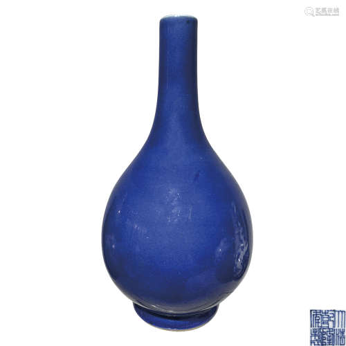 清 霽藍釉長頸膽瓶