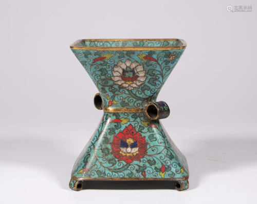 A floral decorated cloisonnÃ© enamelled bronze vase