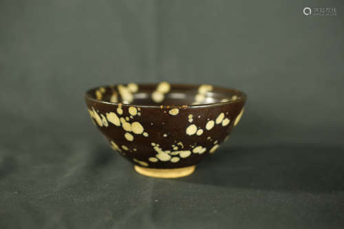 Black Glaze Pearl Pattern Porcelain Tea Cup