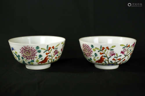 Qing Dynasty Guang Xu Period Made Mark, A Pair of Famille Ro...