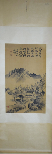 A Chinese scroll depicting a scenery