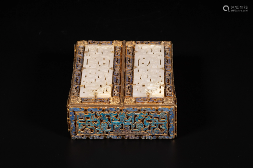 A Chinese enamelled and filligree jewelry box