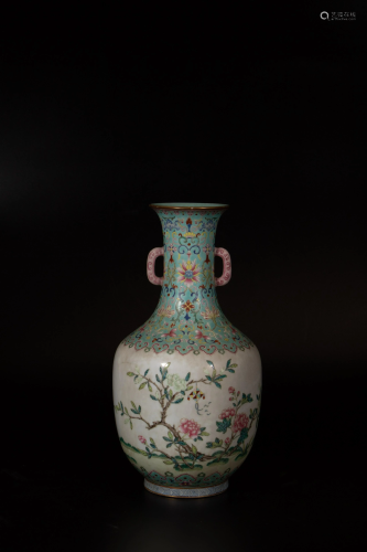 A Chinese famille rose vase