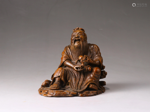 A Chinese carved bamboo figure