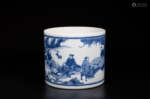 Qing style blue and white pen holder