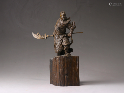 A Chinese agarwood or chenxiangmu carving of Guan Yu