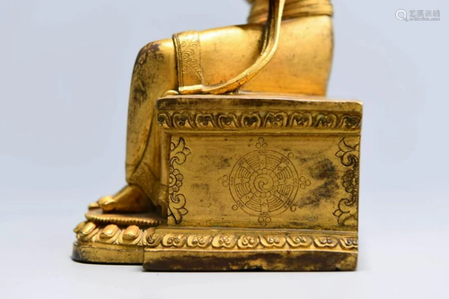 A Sino-Tibetan gilt bronze seated Maitreya Buddha