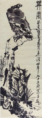 梁崎（1909-1996） 松鹰 水墨纸本 立轴