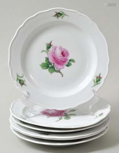 Teller, Meissen, Rose /six plates rose