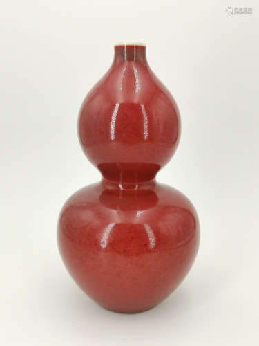 清早期   祭紅釉葫蘆瓶