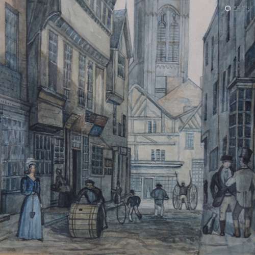 Frederick Tavare (1837 - 1940), 18th century street scene, w...