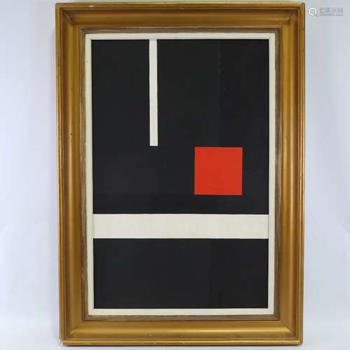 Large contemporary geometric composition, oil on canvas, uns...