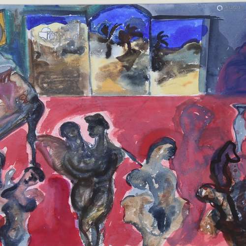 Lucy Ross, modernist ballroom dancing scene, watercolour, 16...