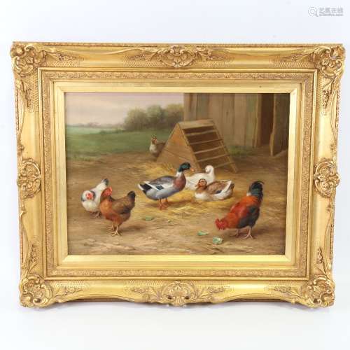 Edgar Hunt, Feathered Friends, oil on canvas, signed and dat...