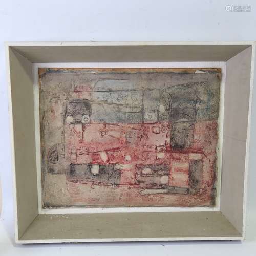 20th century European School, textured painting on card, abs...