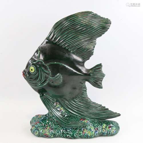 SR BONOME (1901-1995), French mid-century ceramic fish sculp...