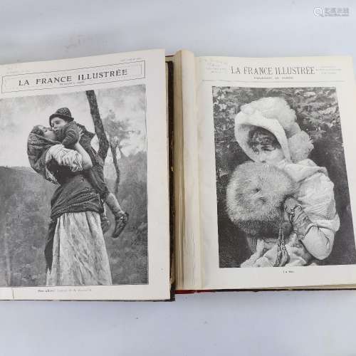 La France Illustree, 2 vols, 1910 - 1912, half leather-bound