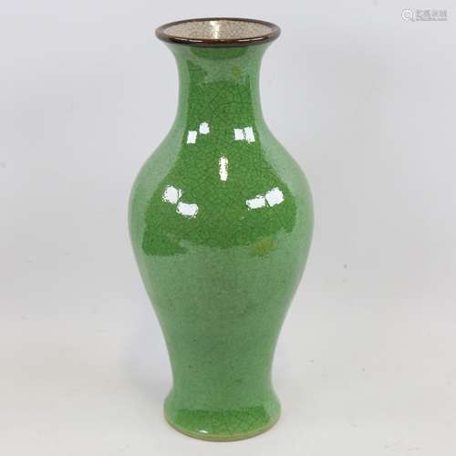 A Chinese green crackle glaze porcelain vase, height 25cm Go...