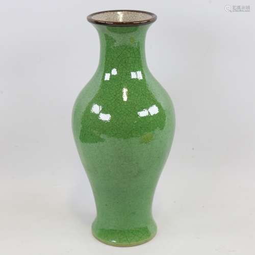A Chinese green crackle glaze porcelain vase, height 25cm Go...
