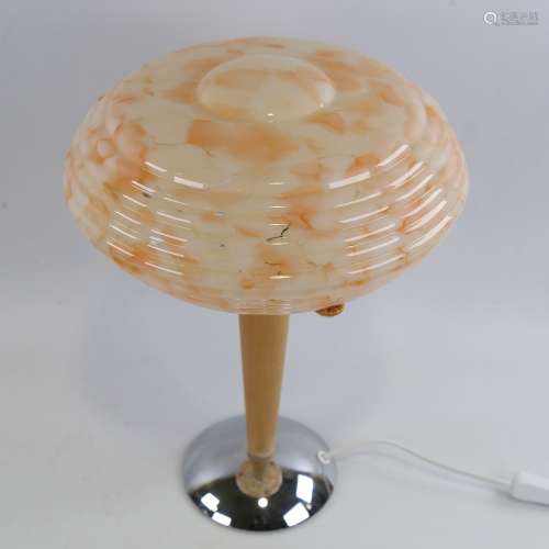 SCANDI-FRANCAIS LUMIERE ET GLASS, table lamp with 1930s' Eng...