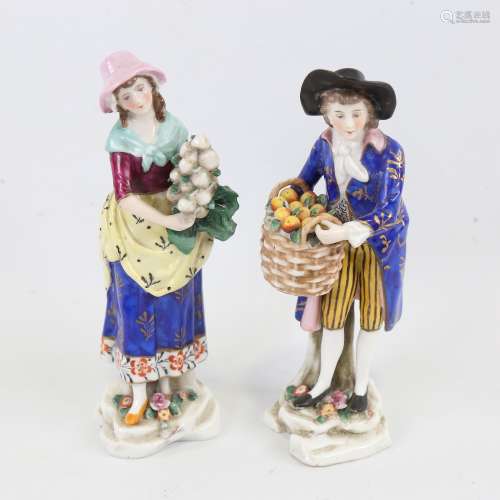 A pair of 19th century Continental porcelain figures with fr...