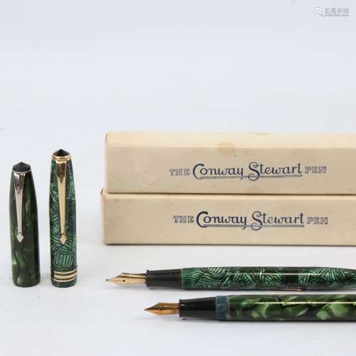 2 Conway Stewart fountain pens, boxed