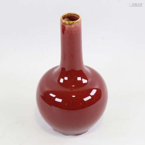 A Chinese sang de boeuf glaze porcelain bottle vase, height ...