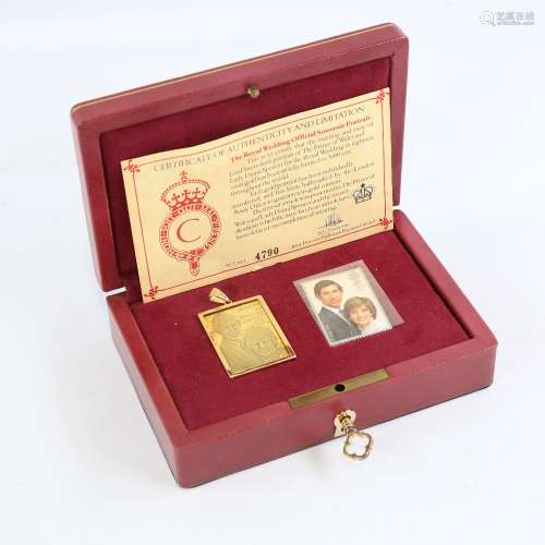 An 18ct gold medallion commemorating the Royal Wedding of th...