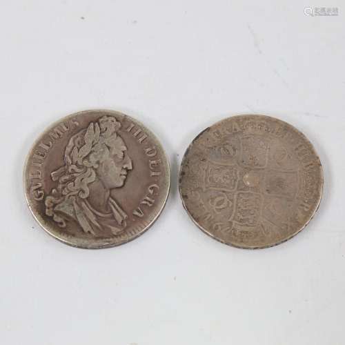 A Charles II 1679 Crown and a William 1695 Crown