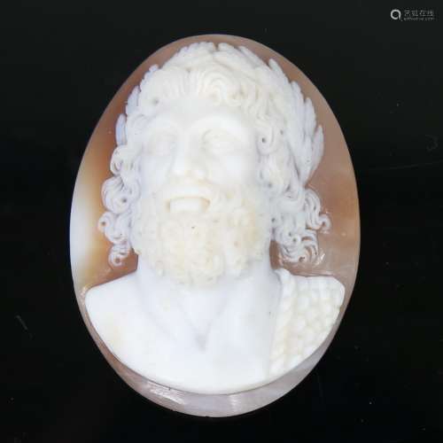 A 19th century fine cameo carved shell, depicting Classical ...