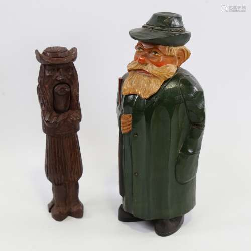 A 19th century Black Forest carved wood figural nutcracker, ...