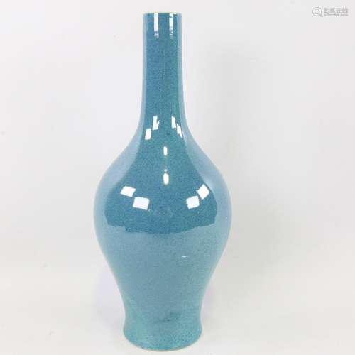 A Chinese blue speckle robin's egg glaze porcelain narrow-ne...