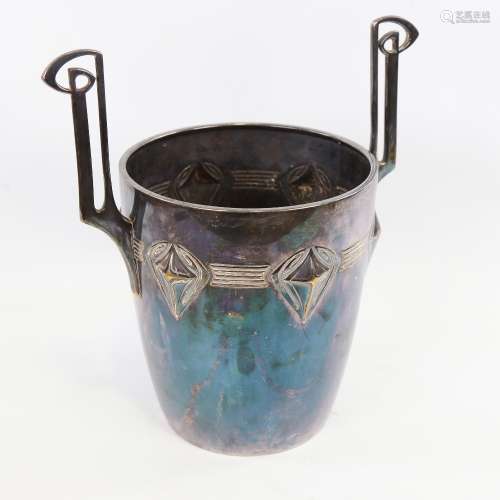 WMF electroplate ice bucket, relief moulded frieze with cast...