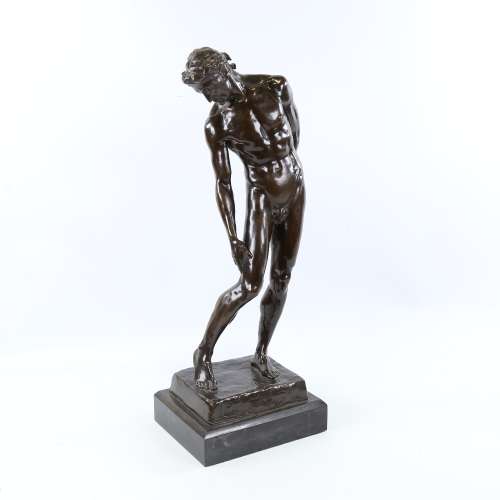 HARRY WHILE - patinated bronze sculpture, standing Classical...