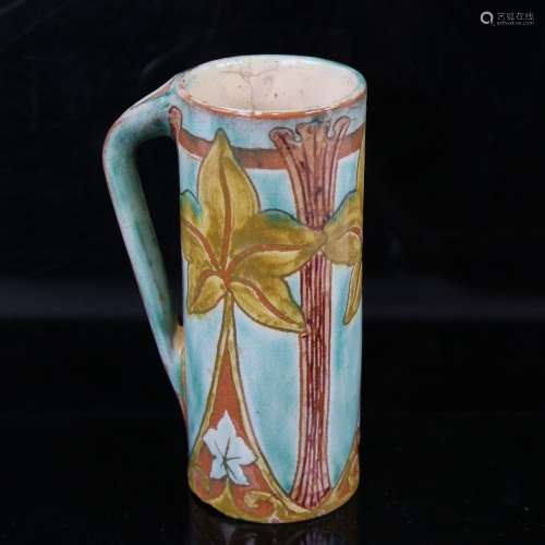 An Art Nouveau Studio pottery single-handled vase, with styl...