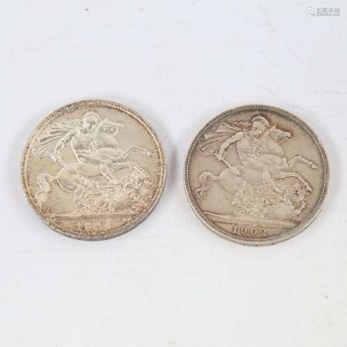 2 Edward VII 1902 Crown coins