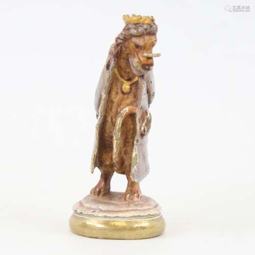 Austrian cold painted bronze miniature figure of the King fr...