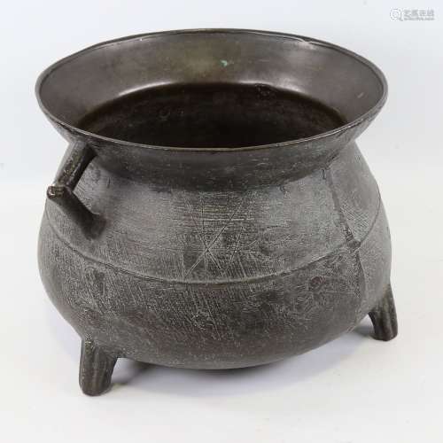 A 17th century bronze cauldron, possibly from the Sturton Fo...