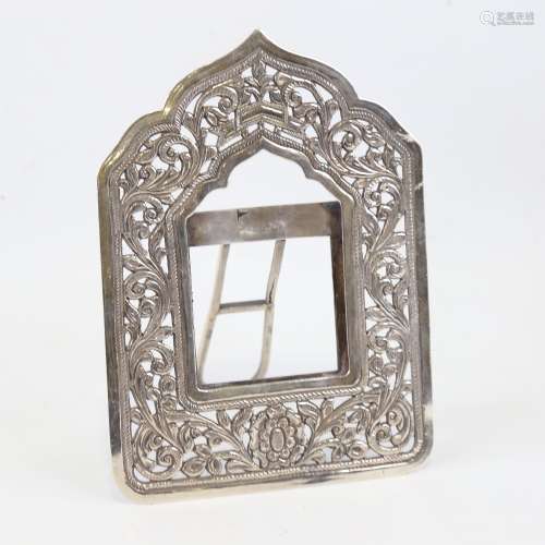 A Continental 900 standard silver photo frame, pierced and c...