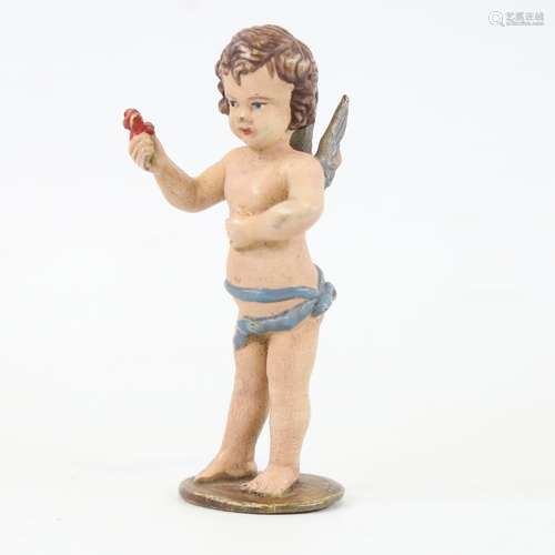 Austrian cold painted bronze cherub, height 6cm Paint slight...