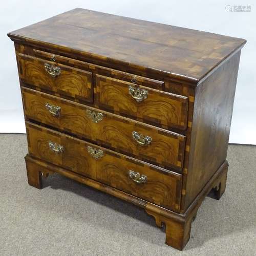 An 18th century figured walnut bachelor's chest of drawers, ...