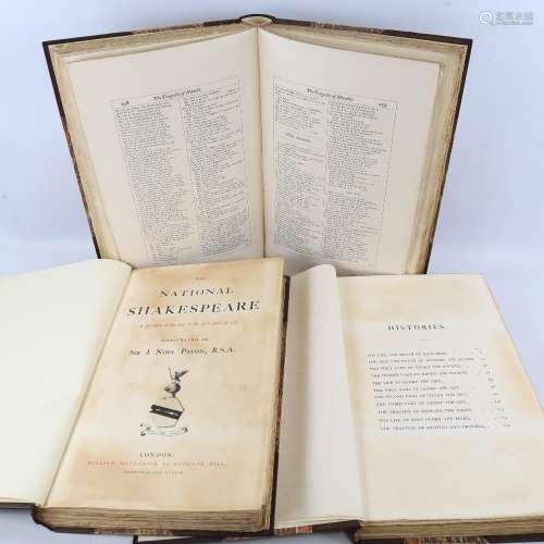 The National Shakespeare, 3 vols, folio edition, half leathe...