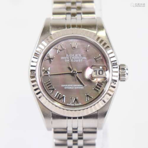 ROLEX - a lady's stainless steel Oyster Perpetual Datejust a...