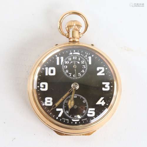 ZENITH - a First World War Period gold plated open-face top-...