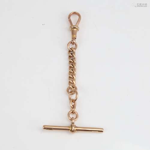 An early 20th century 9ct rose gold short curb link Albert c...