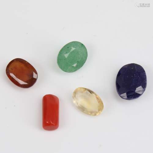 Various unmounted gemstones, including 10.65ct sapphire, 5.6...