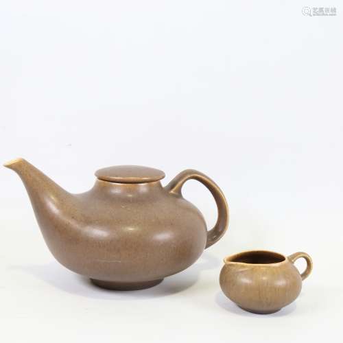 SYCO KERAMIK, Sweden, 1960s' / 70s teapot and milk jug, heig...